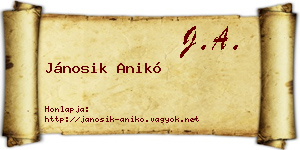 Jánosik Anikó névjegykártya